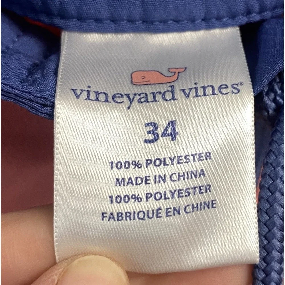 Vineyard Vines Men's‎ Board Shorts Blue/Green/Pink Unlined Swim Trunks Sz. 34